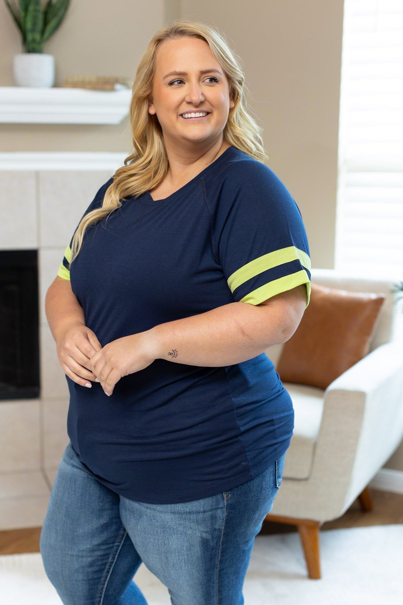 Kylie Tee - Seattle Navy and Lime