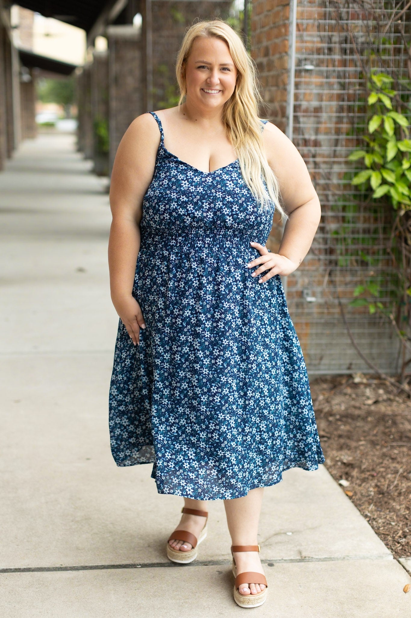 Cassidy Midi Dress - Blue Floral Mix | Summer Dress