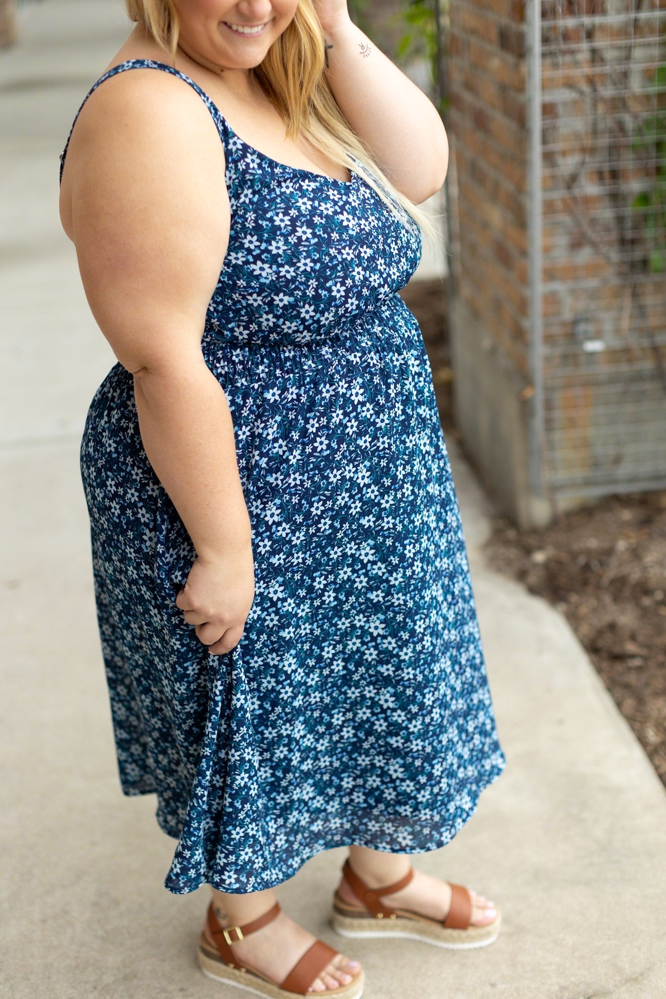 Cassidy Midi Dress - Blue Floral Mix | Summer Dress