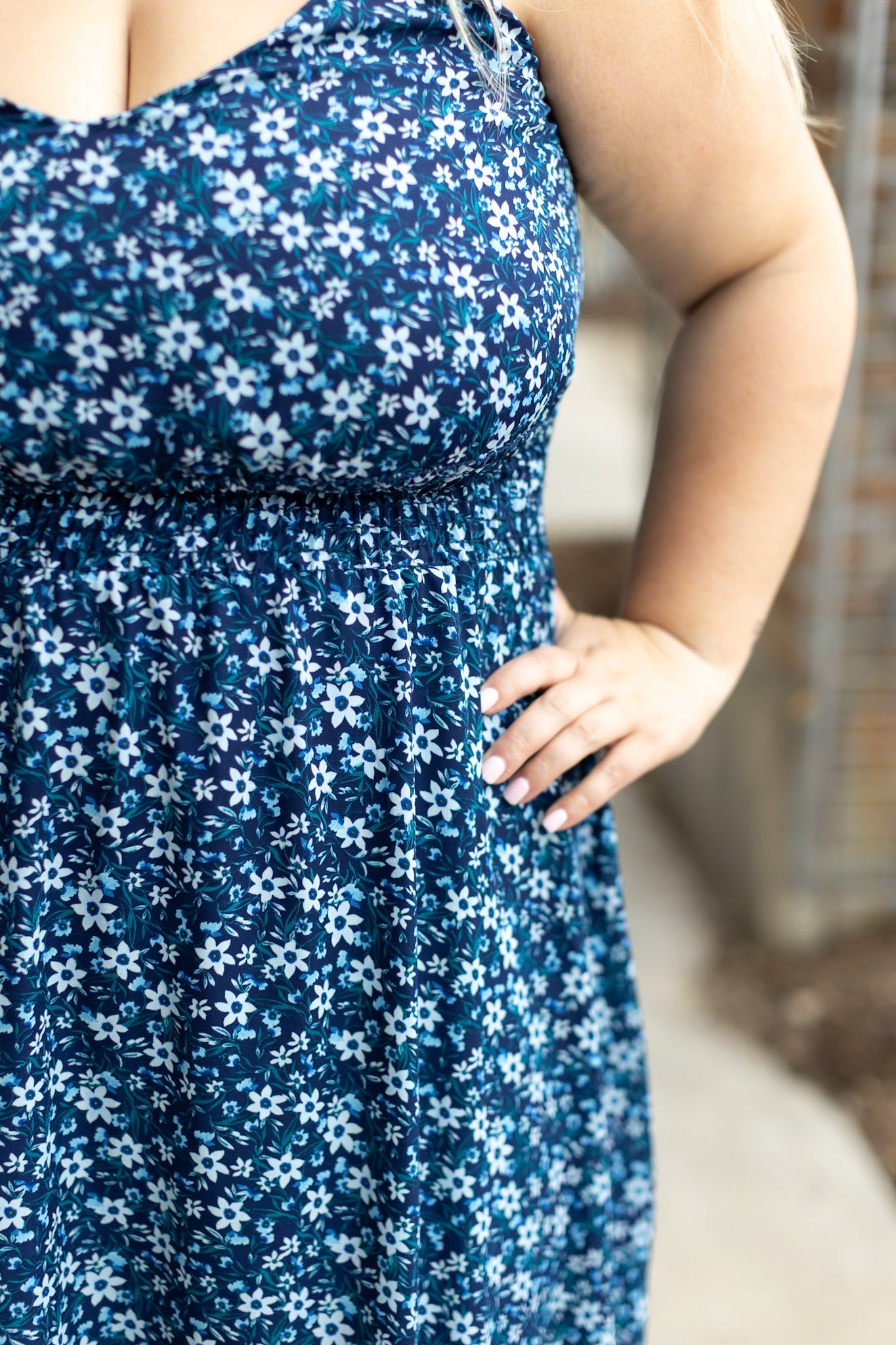 Cassidy Midi Dress - Blue Floral Mix | Summer Dress