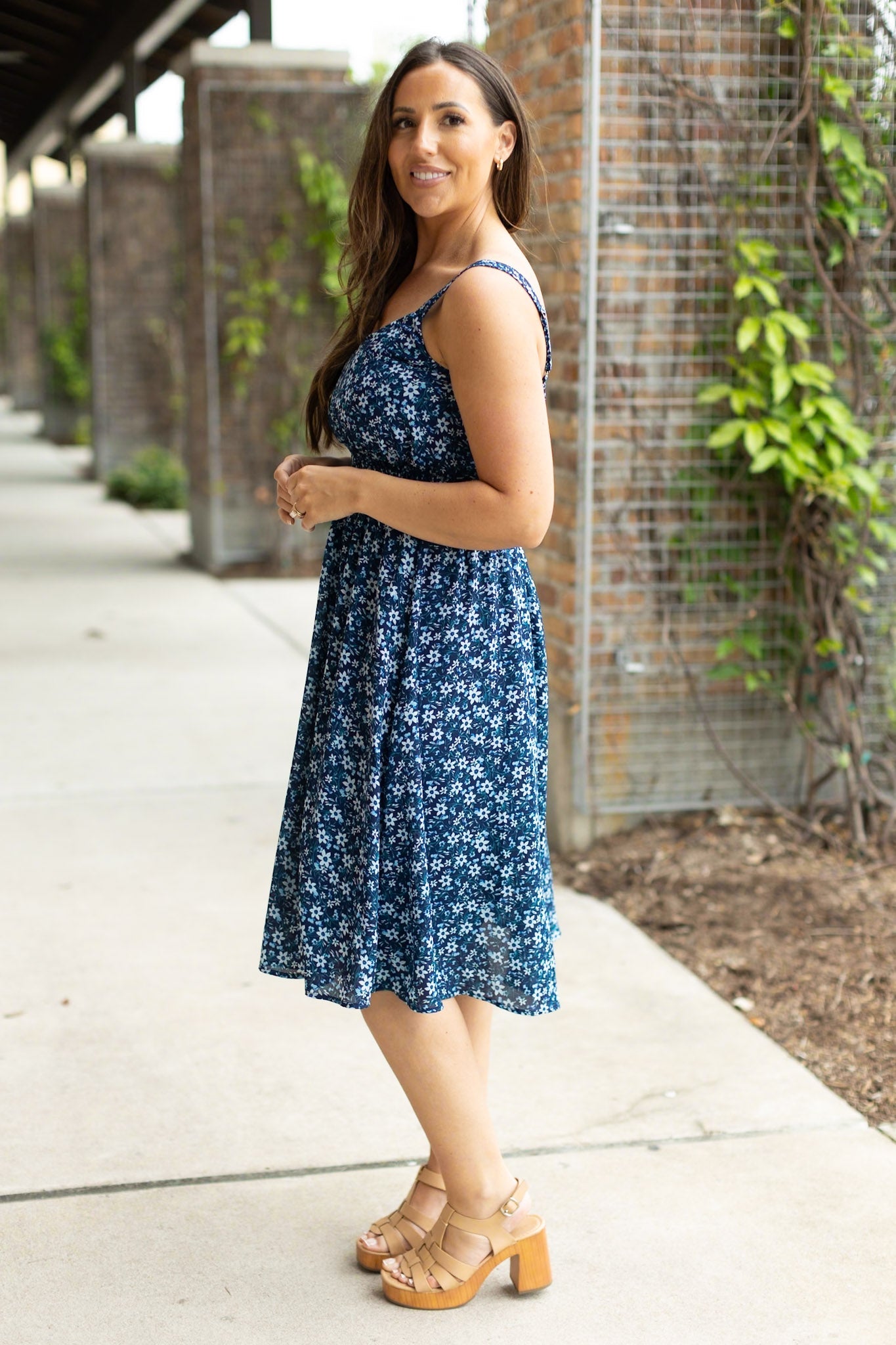 Cassidy Midi Dress - Blue Floral Mix | Summer Dress