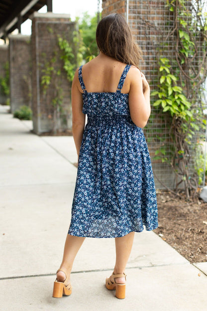 Cassidy Midi Dress - Blue Floral Mix | Summer Dress