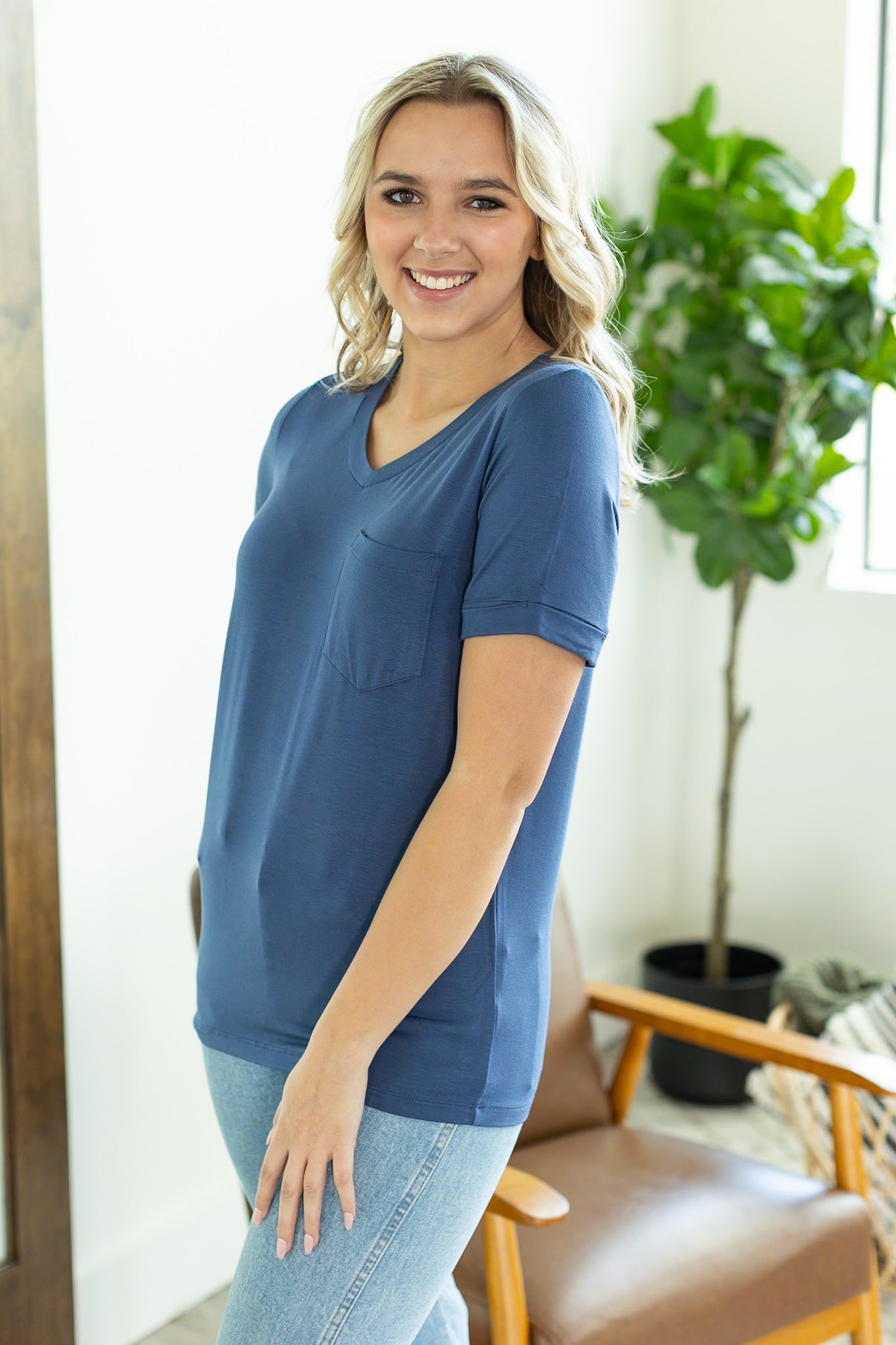 Sophie Pocket Tee - Blue | Women's Short Sleeve