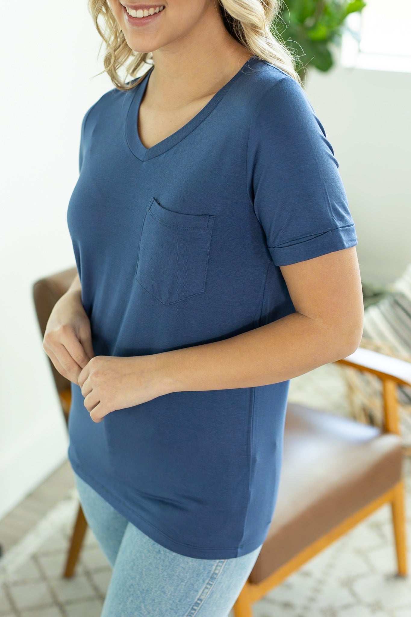 Sophie Pocket Tee - Blue | Women's Short Sleeve