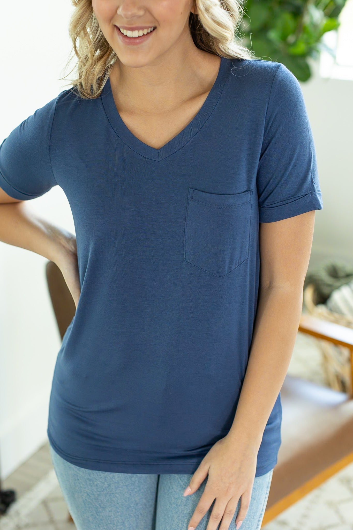 Sophie Pocket Tee - Blue | Women's Short Sleeve