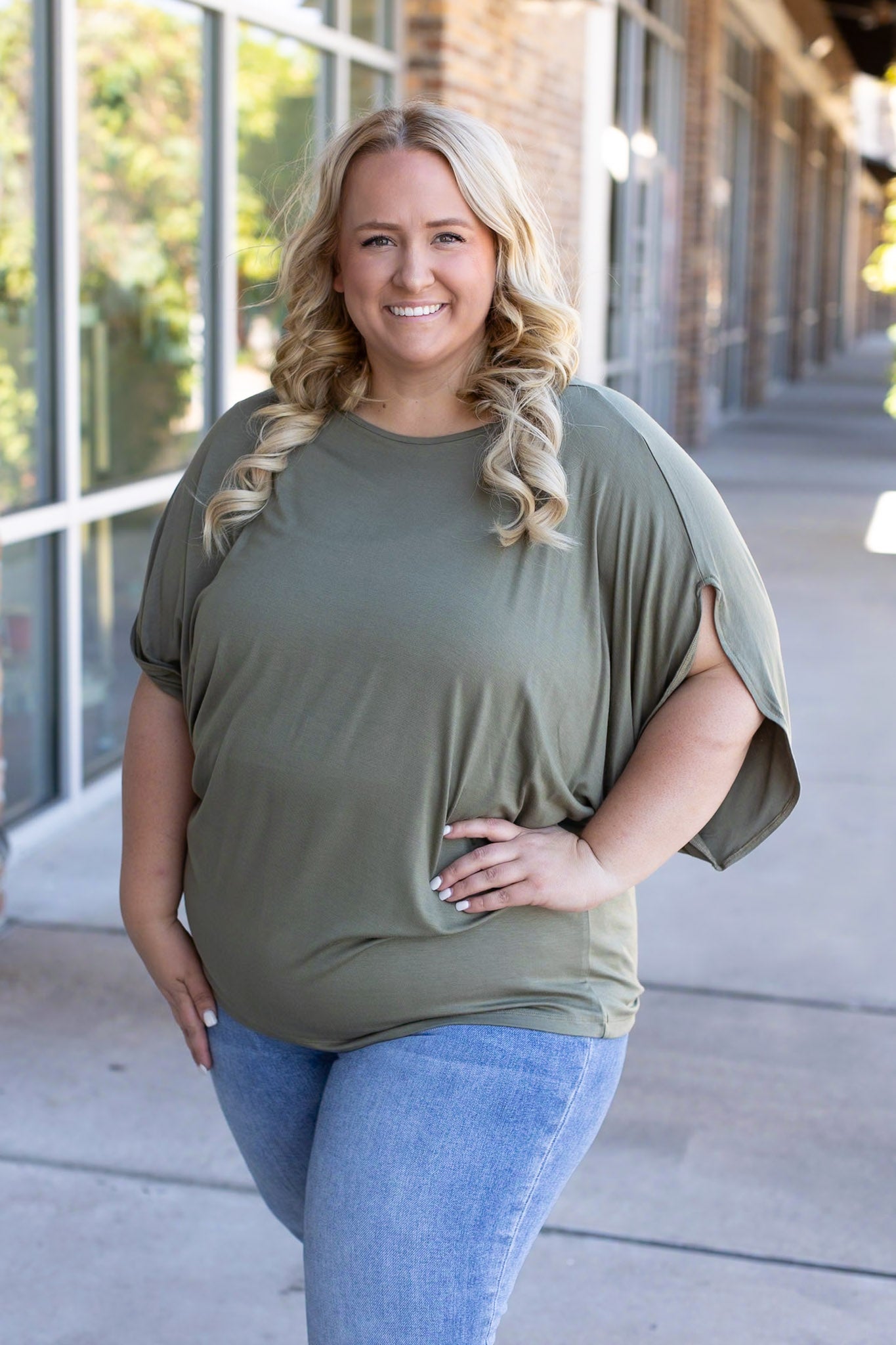 Darcy Dolman - Olive | Women's Flowy Top