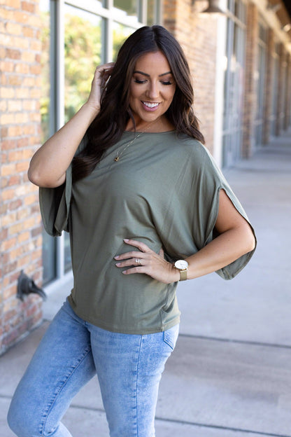 Darcy Dolman - Olive | Women's Flowy Top