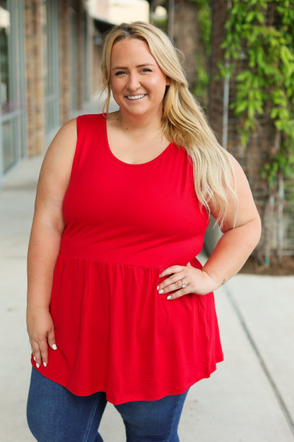 Renee Ruffle Tank - Red | Women's Sleeveless Top