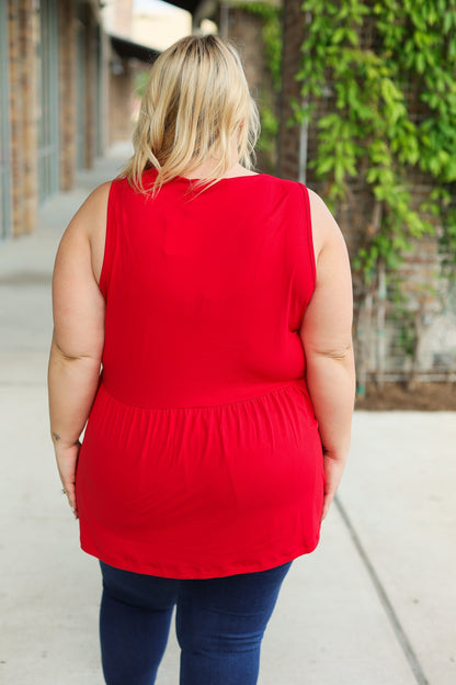 Renee Ruffle Tank - Red | Women's Sleeveless Top