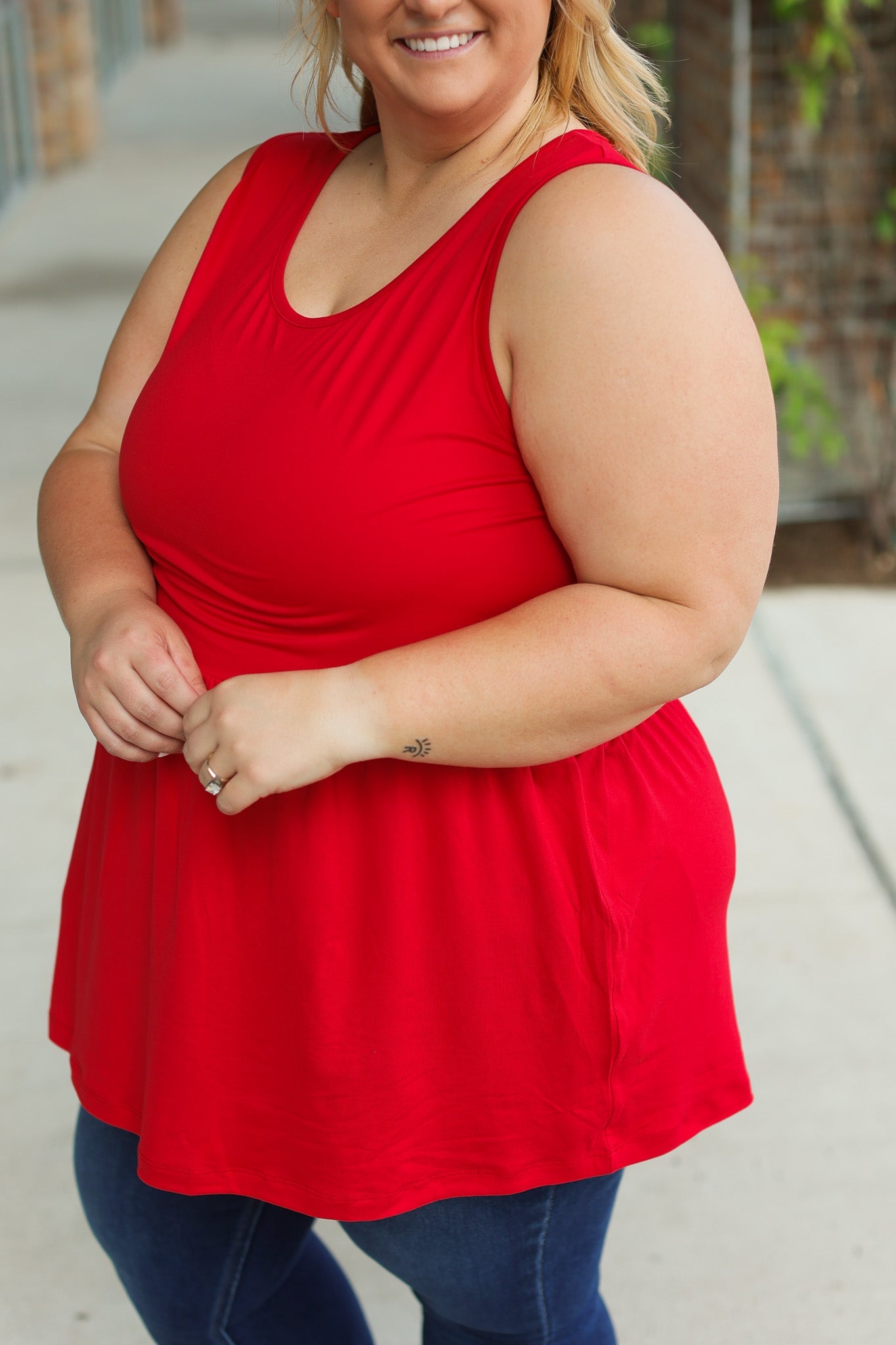 Renee Ruffle Tank - Red | Women's Sleeveless Top