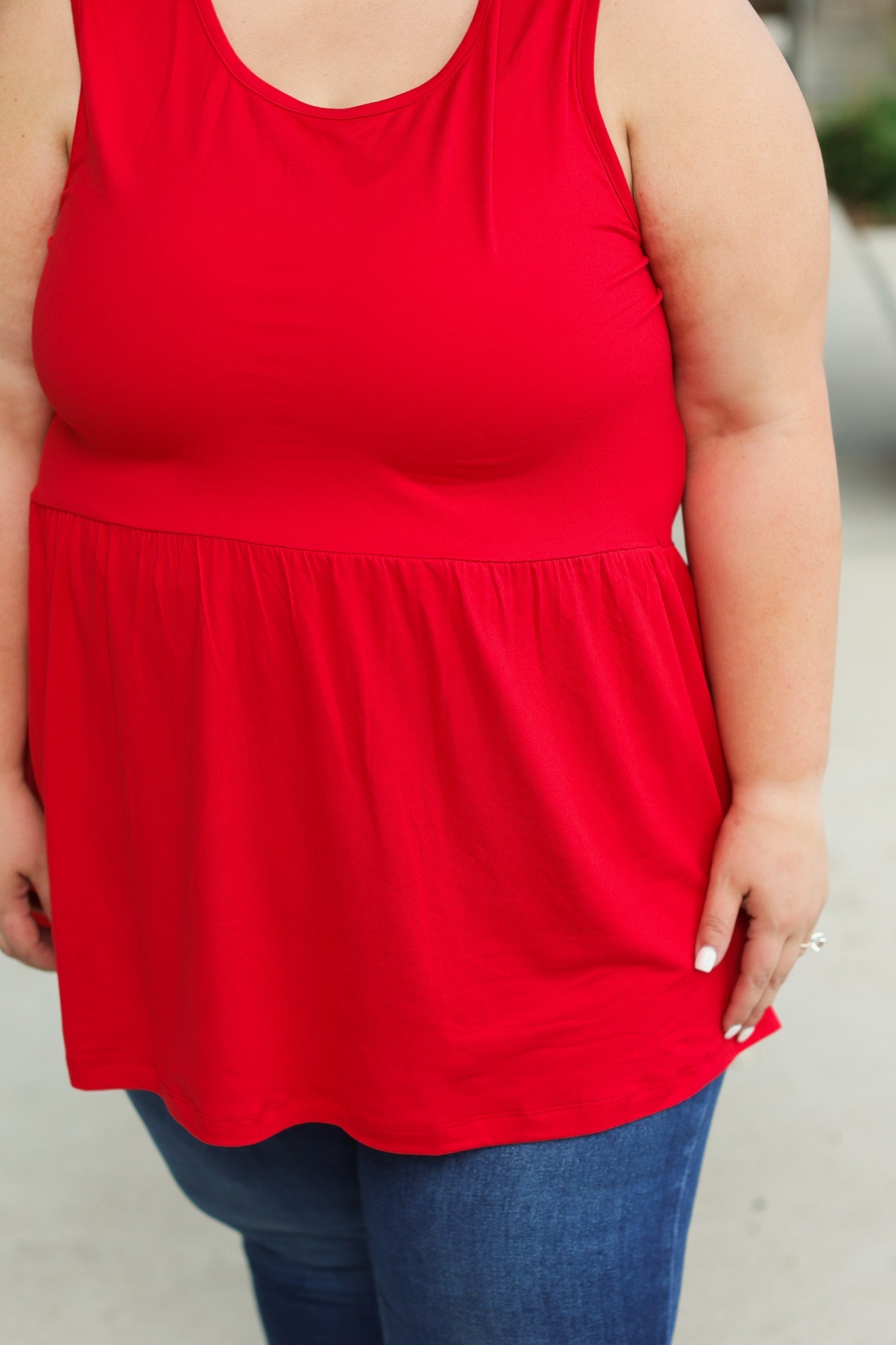 Renee Ruffle Tank - Red | Women's Sleeveless Top