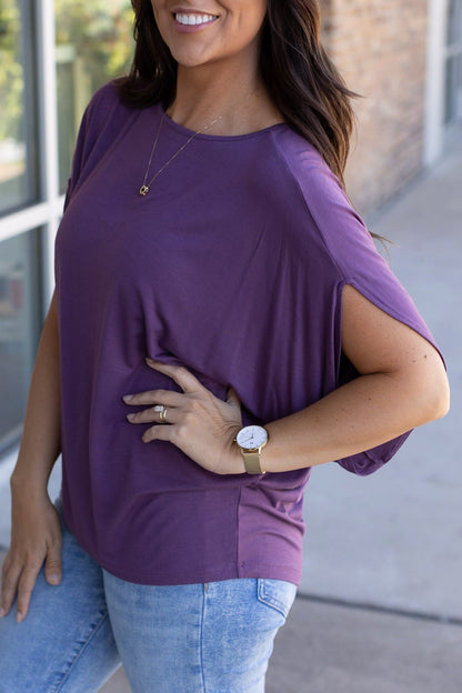 Darcy Dolman - Dark Purple | Women's Flowy Top