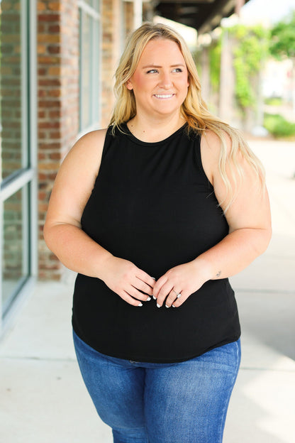 Tara Ribbed Tank - Black | Women's Tank Top