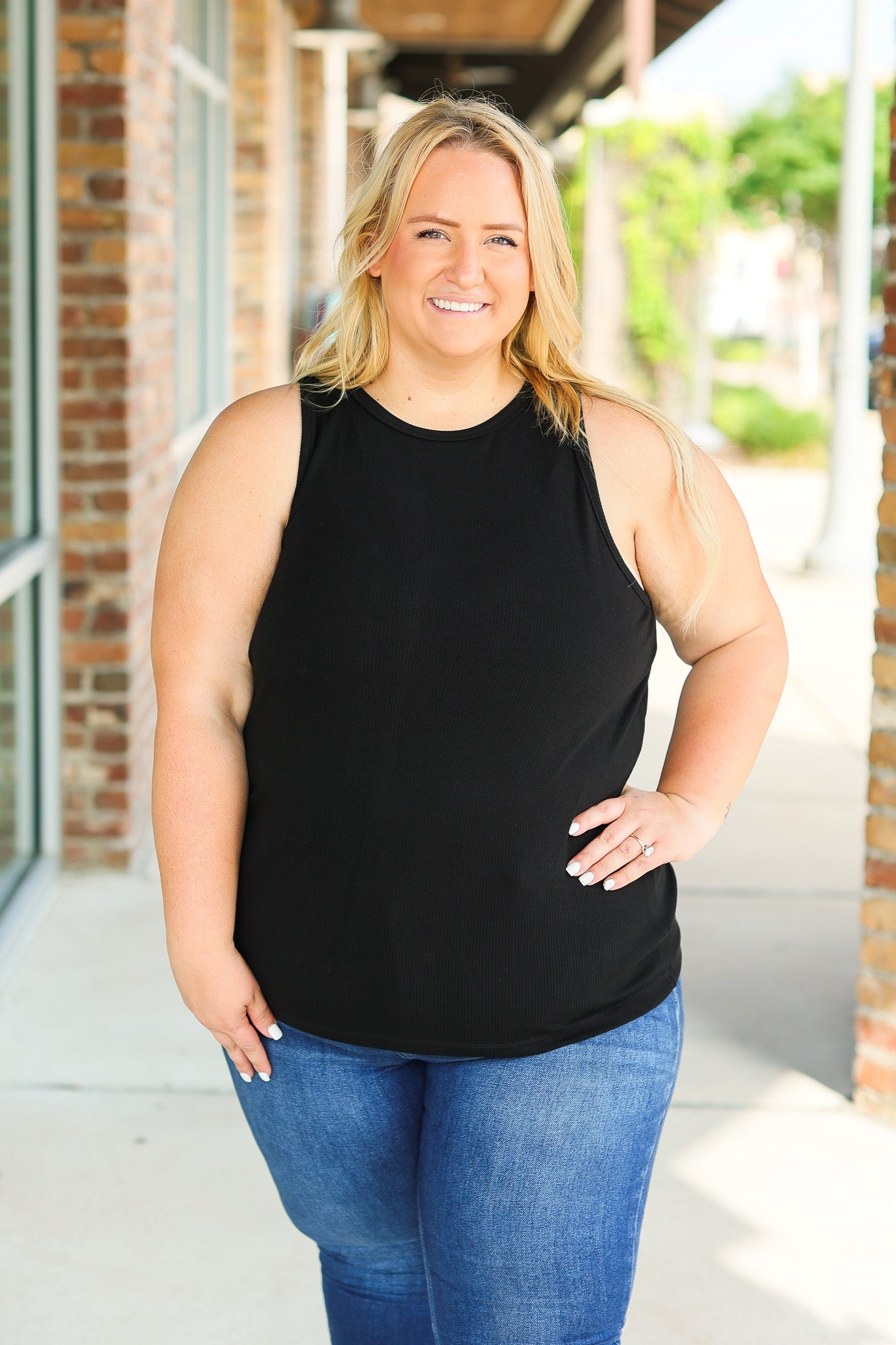 Tara Ribbed Tank - Black | Women's Tank Top