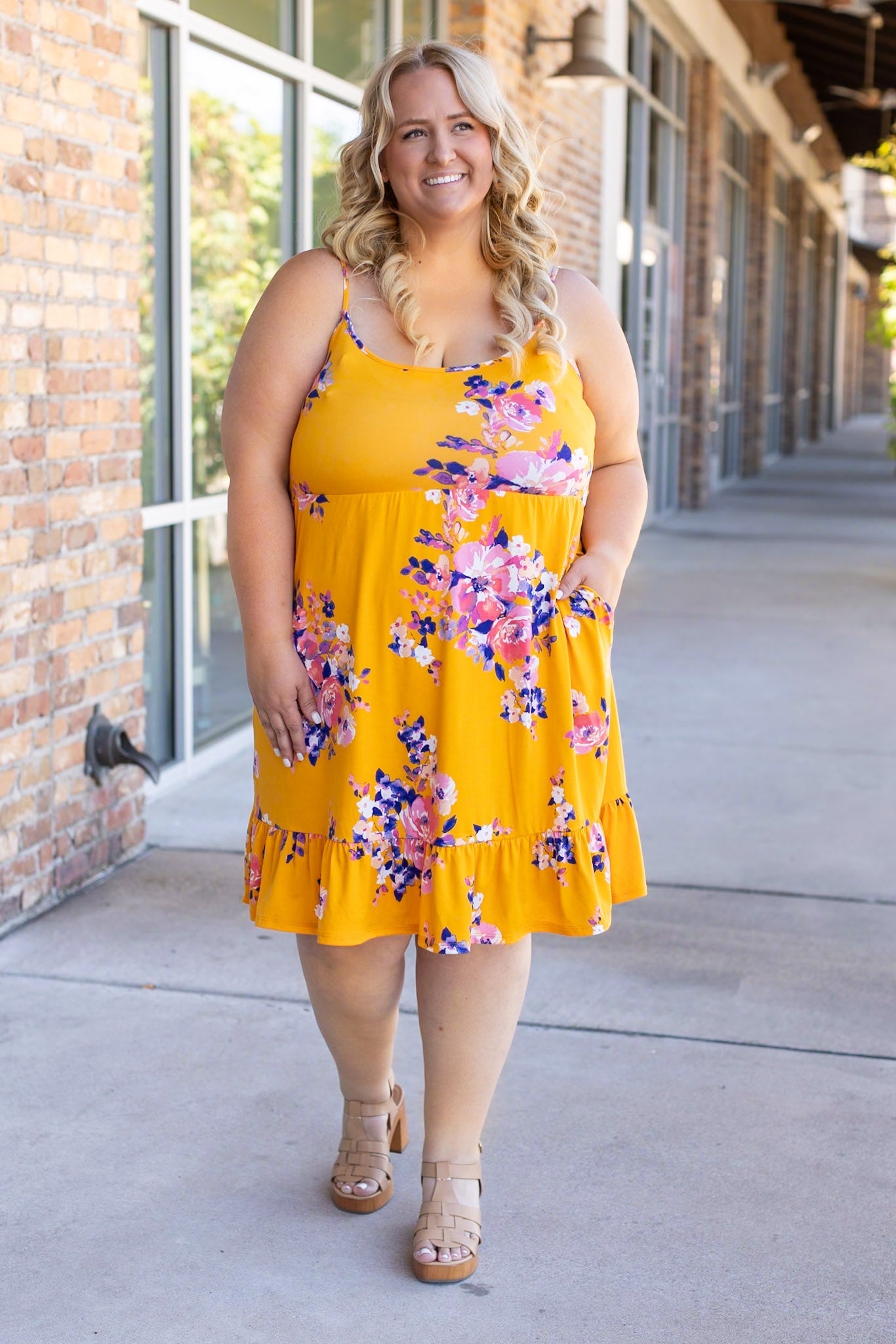 Rory Ruffle Dress - Golden Floral FINAL SALE