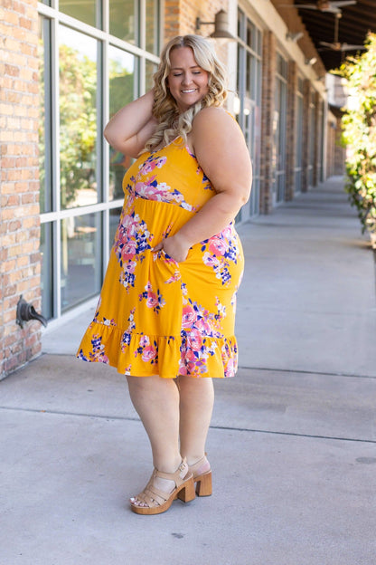 Rory Ruffle Dress - Golden Floral FINAL SALE