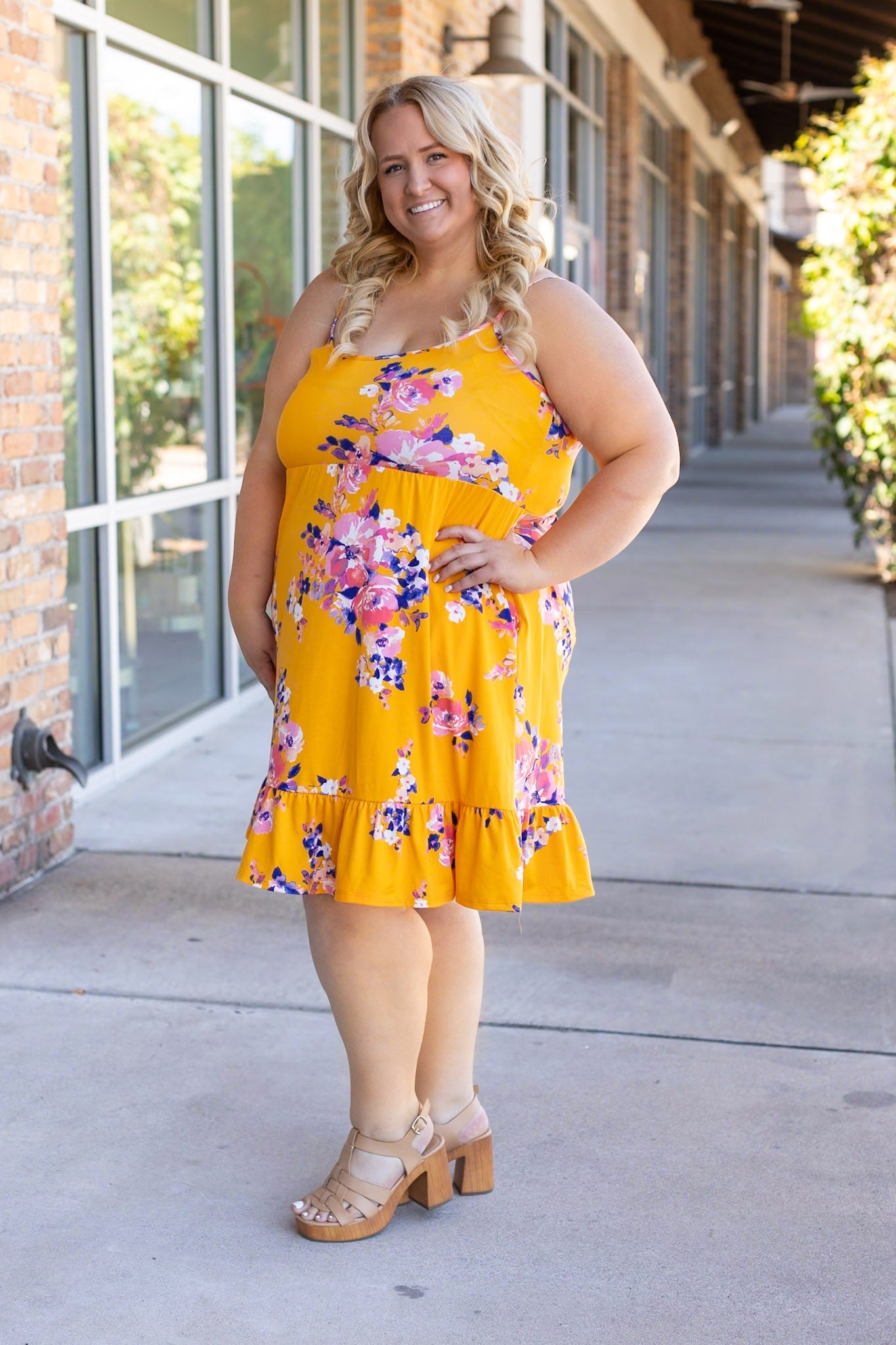 Rory Ruffle Dress - Golden Floral FINAL SALE