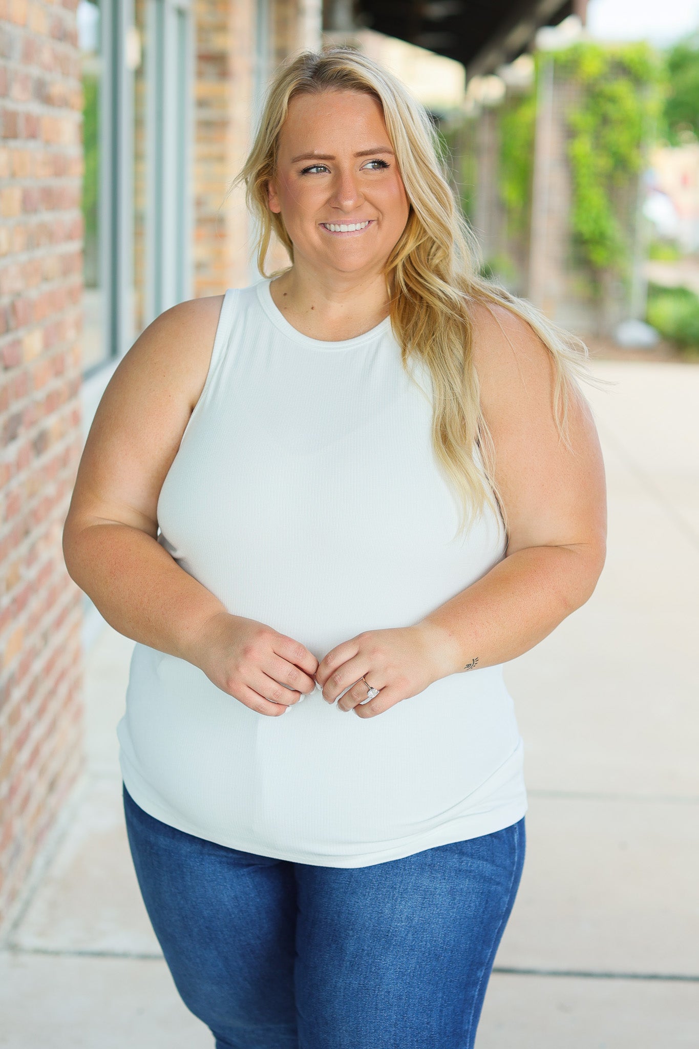 Tara Ribbed Tank - White | Women's Tank Top