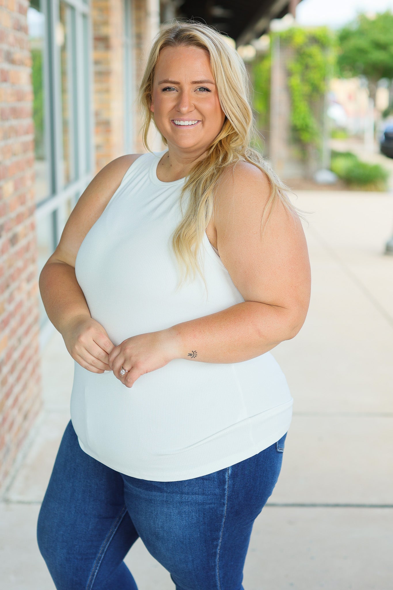 Tara Ribbed Tank - White | Women's Tank Top