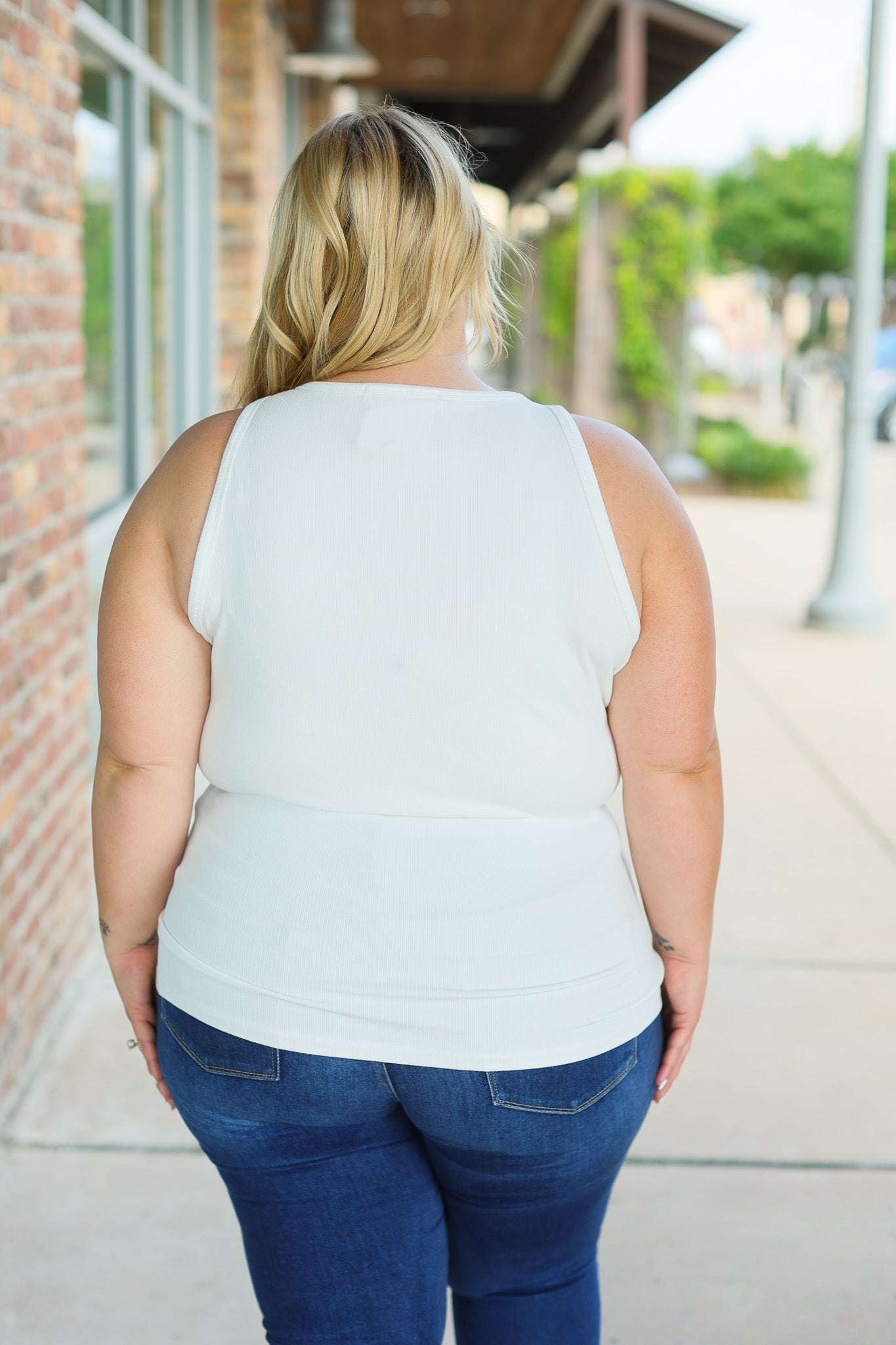 Tara Ribbed Tank - White | Women's Tank Top