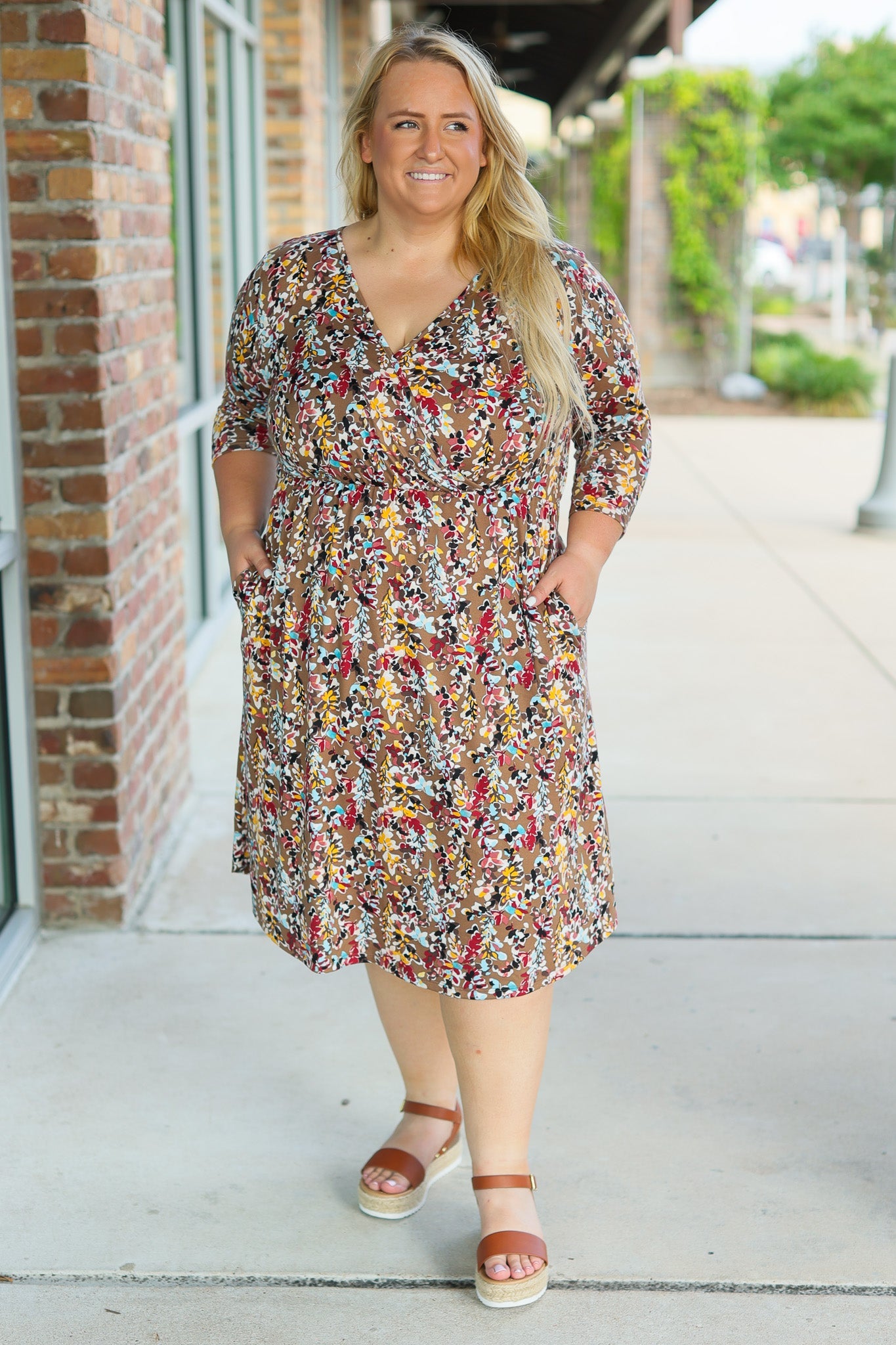 Taylor Dress - Mocha Floral | Women's Dress