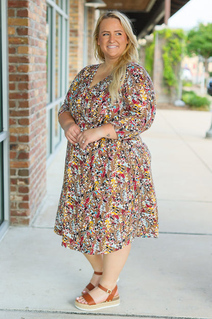 Taylor Dress - Mocha Floral | Women's Dress