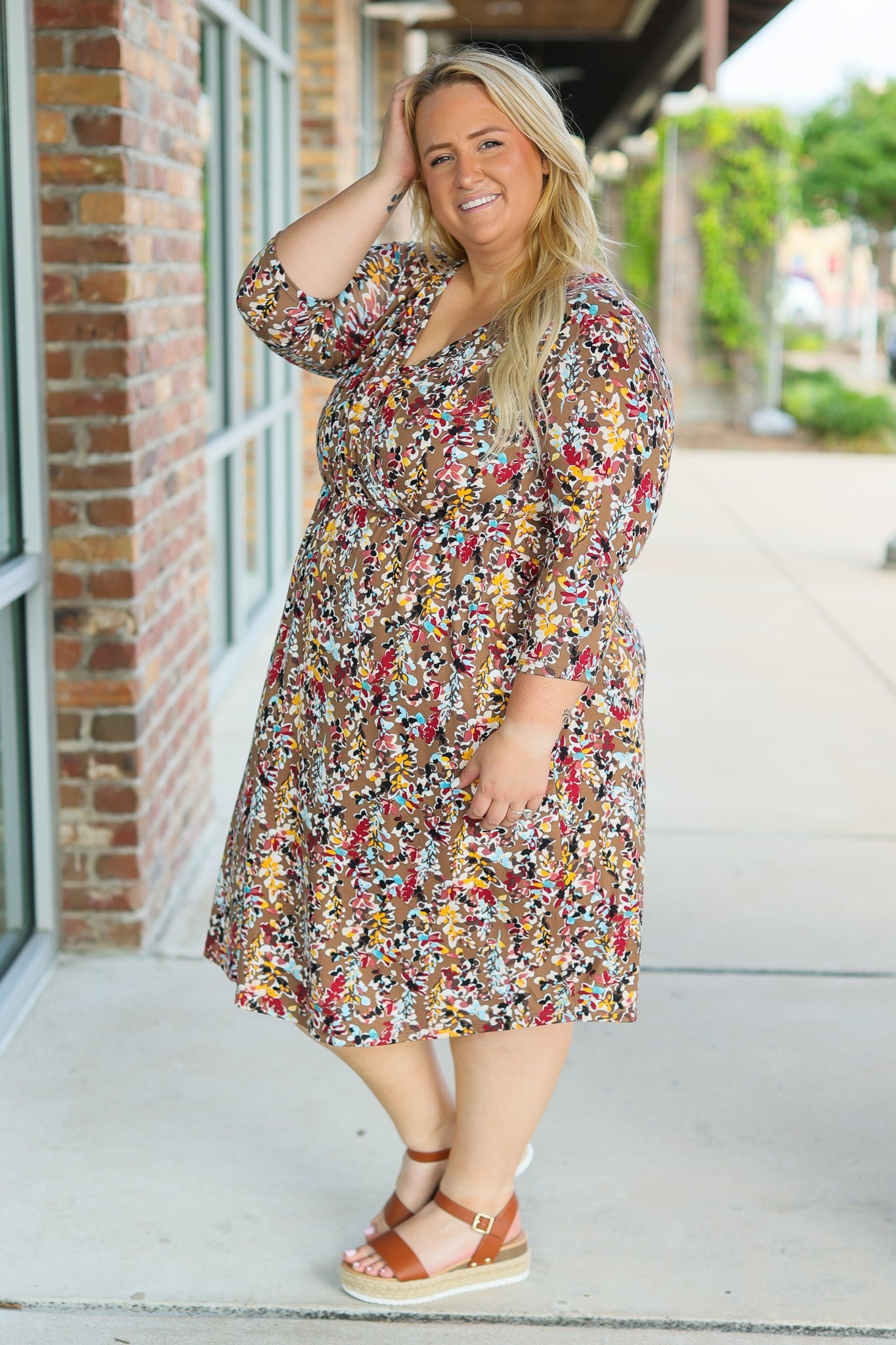 Taylor Dress - Mocha Floral | Women's Dress