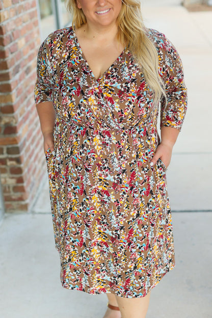 Taylor Dress - Mocha Floral | Women's Dress