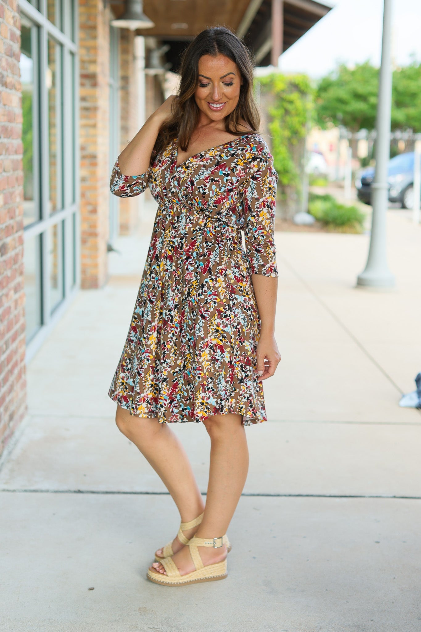 Taylor Dress - Mocha Floral | Women's Dress