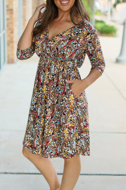 Taylor Dress - Mocha Floral | Women's Dress