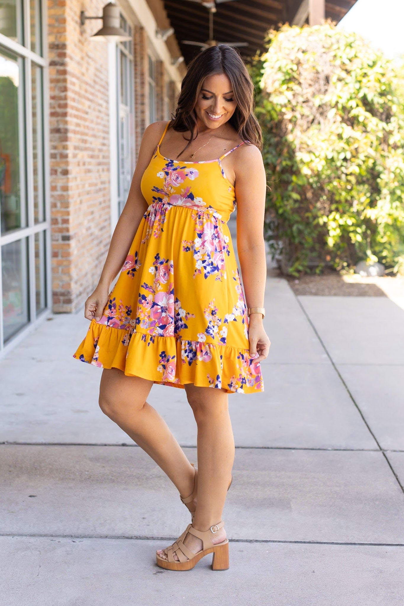 Rory Ruffle Dress - Golden Floral FINAL SALE