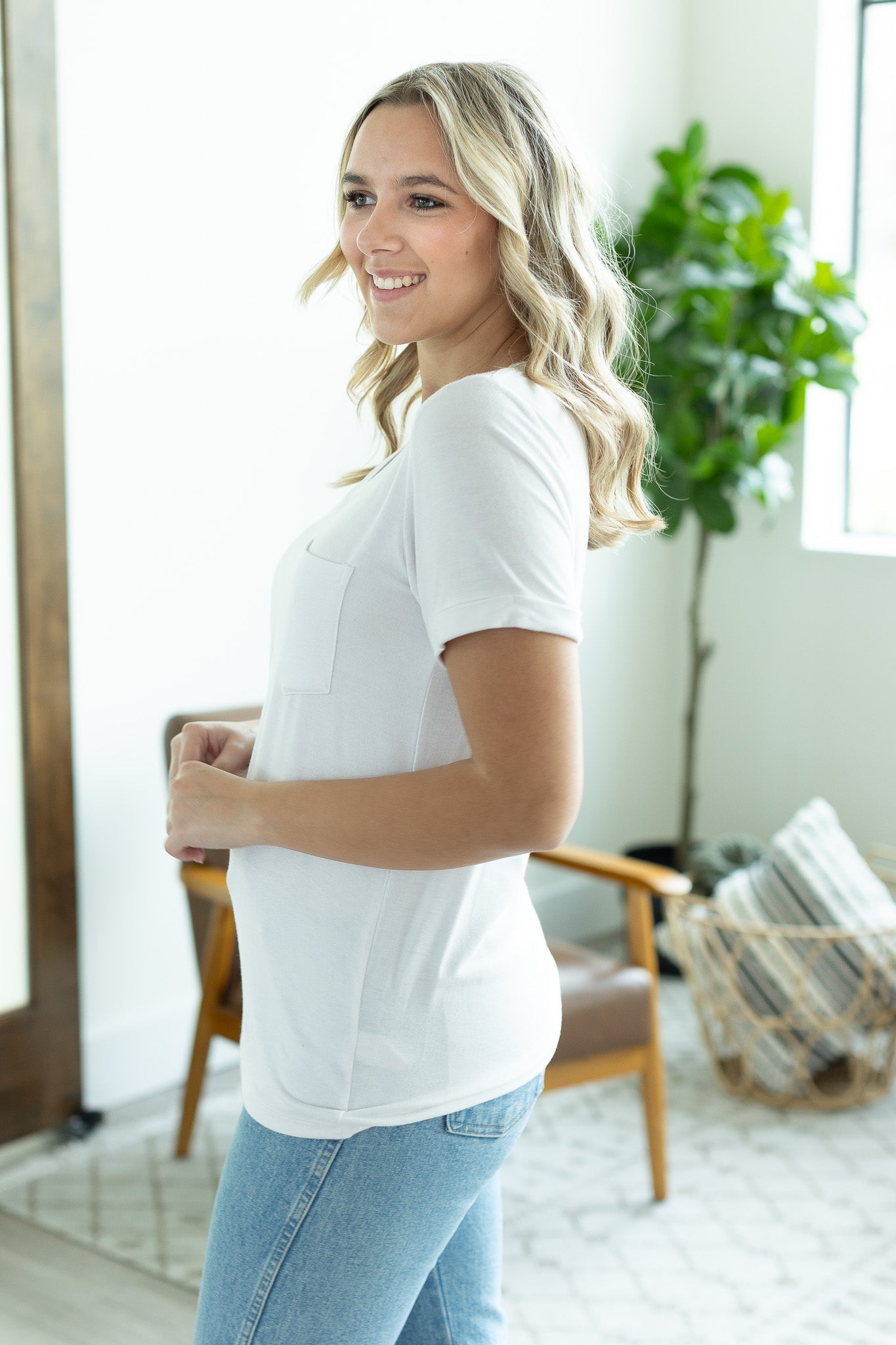 Sophie Pocket Tee - White | Women's Short Sleeve