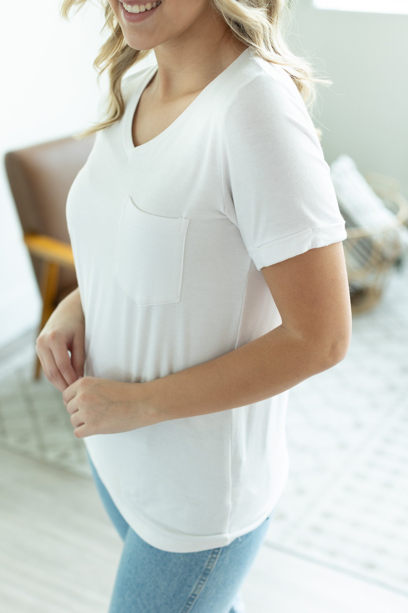 Sophie Pocket Tee - White | Women's Short Sleeve