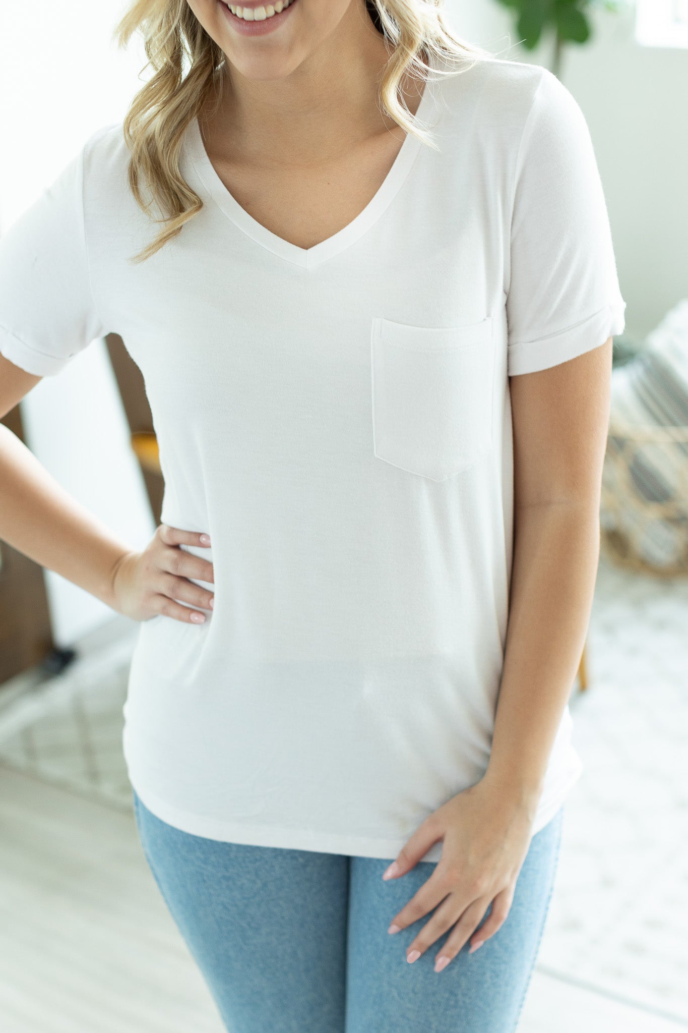 Sophie Pocket Tee - White | Women's Short Sleeve