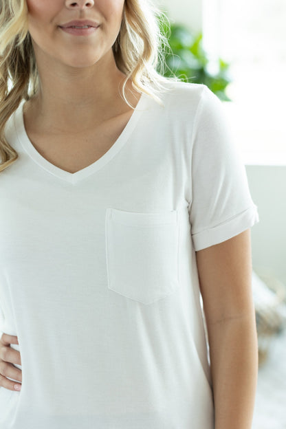 Sophie Pocket Tee - White | Women's Short Sleeve