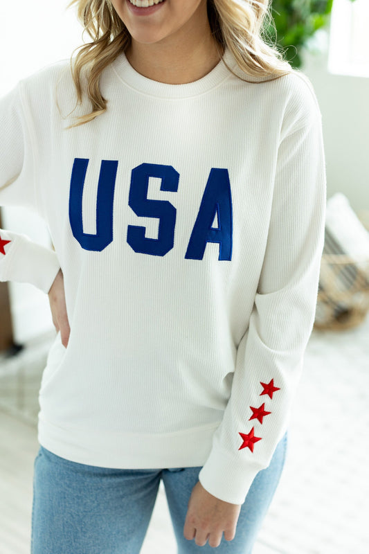 USA Pullover - White