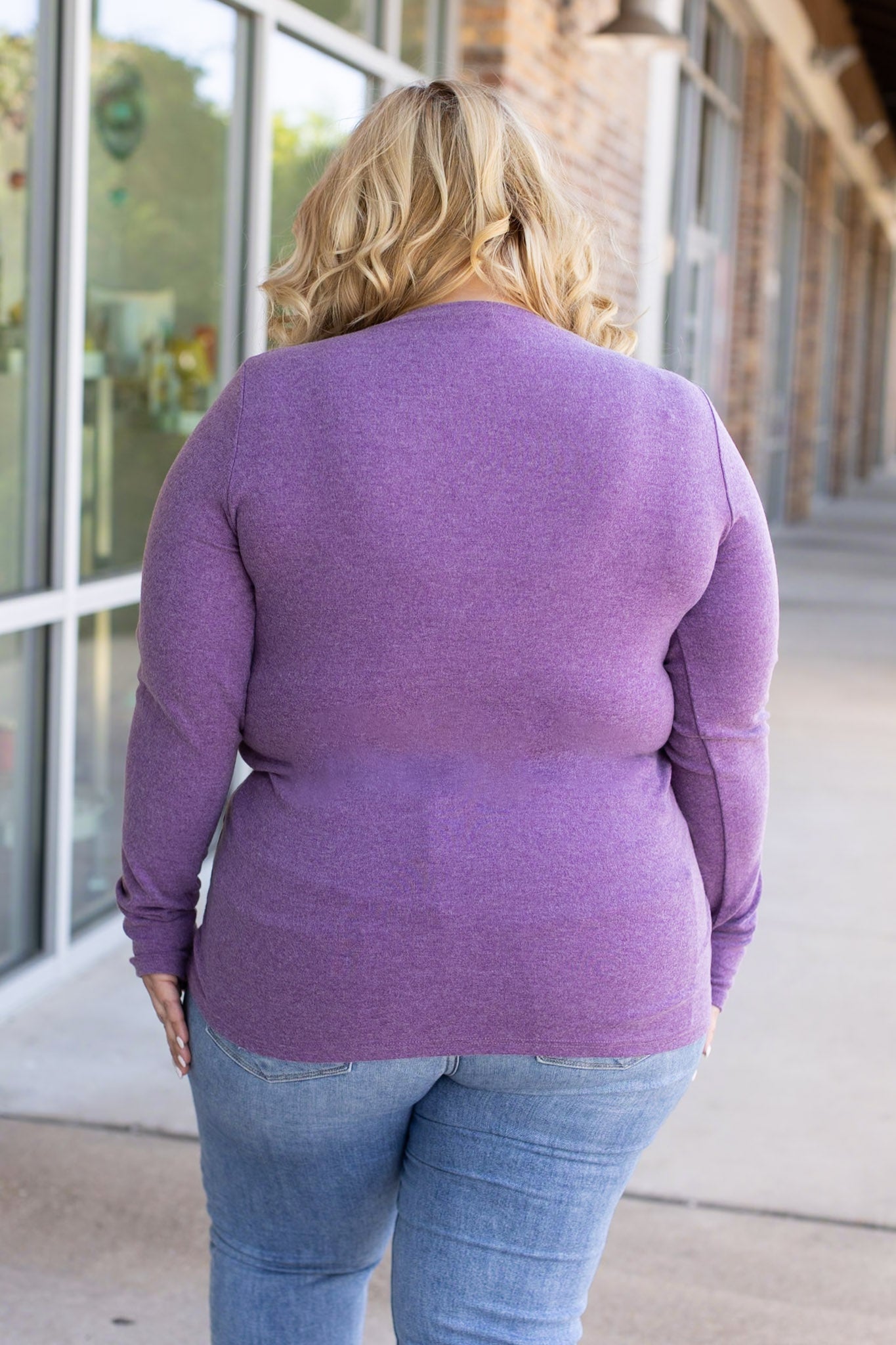 Leah Long Sleeve Top - Purple | Women's Casual Top