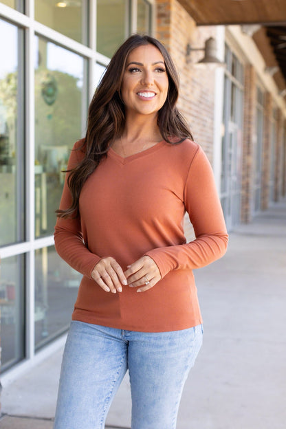 Leah Long Sleeve Top - Pumpkin | Women's Casual Top