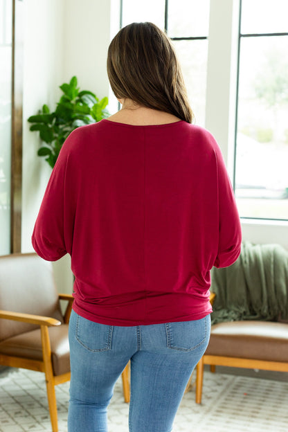 Darcy Dolman Top - Burgundy | Women's Flowy Top