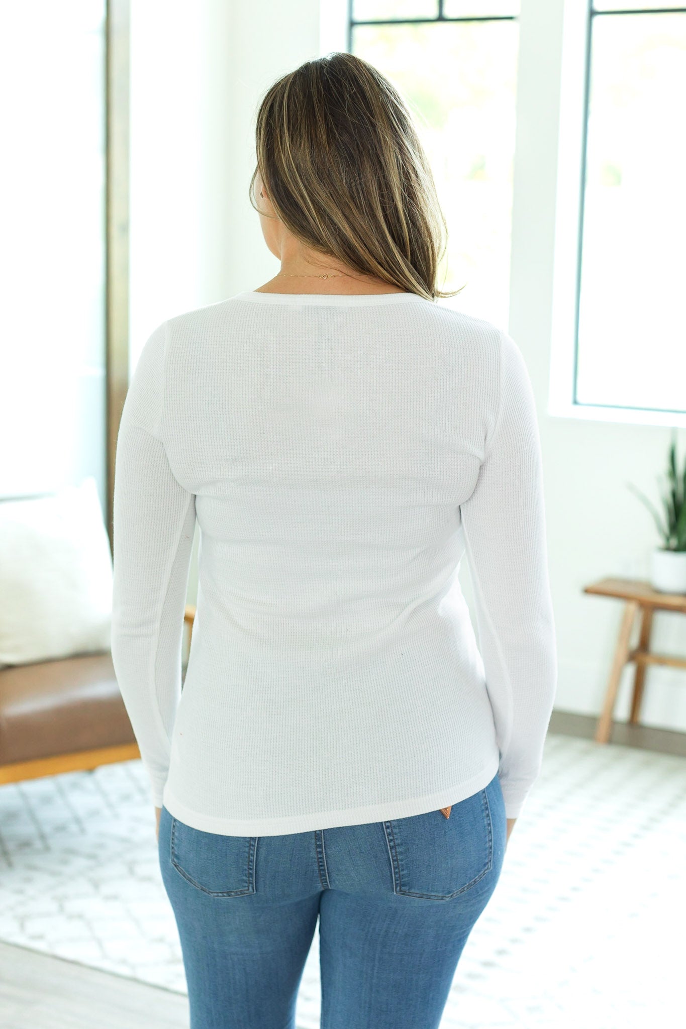 Harper Long Sleeve Henley - White | Women's Cozy Shirt