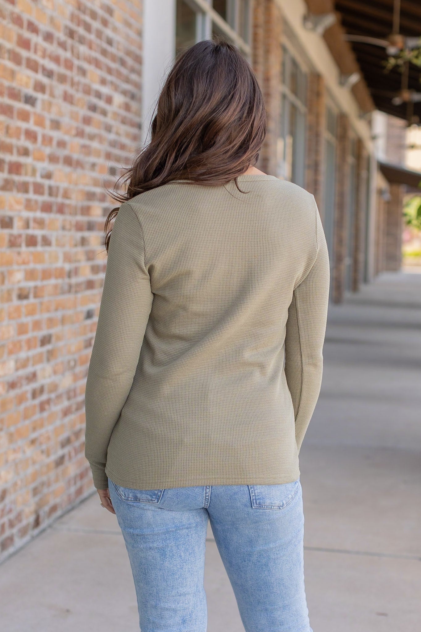 Harper Long Sleeve Henley - Olive | Women's Cozy Shirt