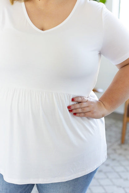 Sarah Ruffle Short Sleeve - White | Women's Top