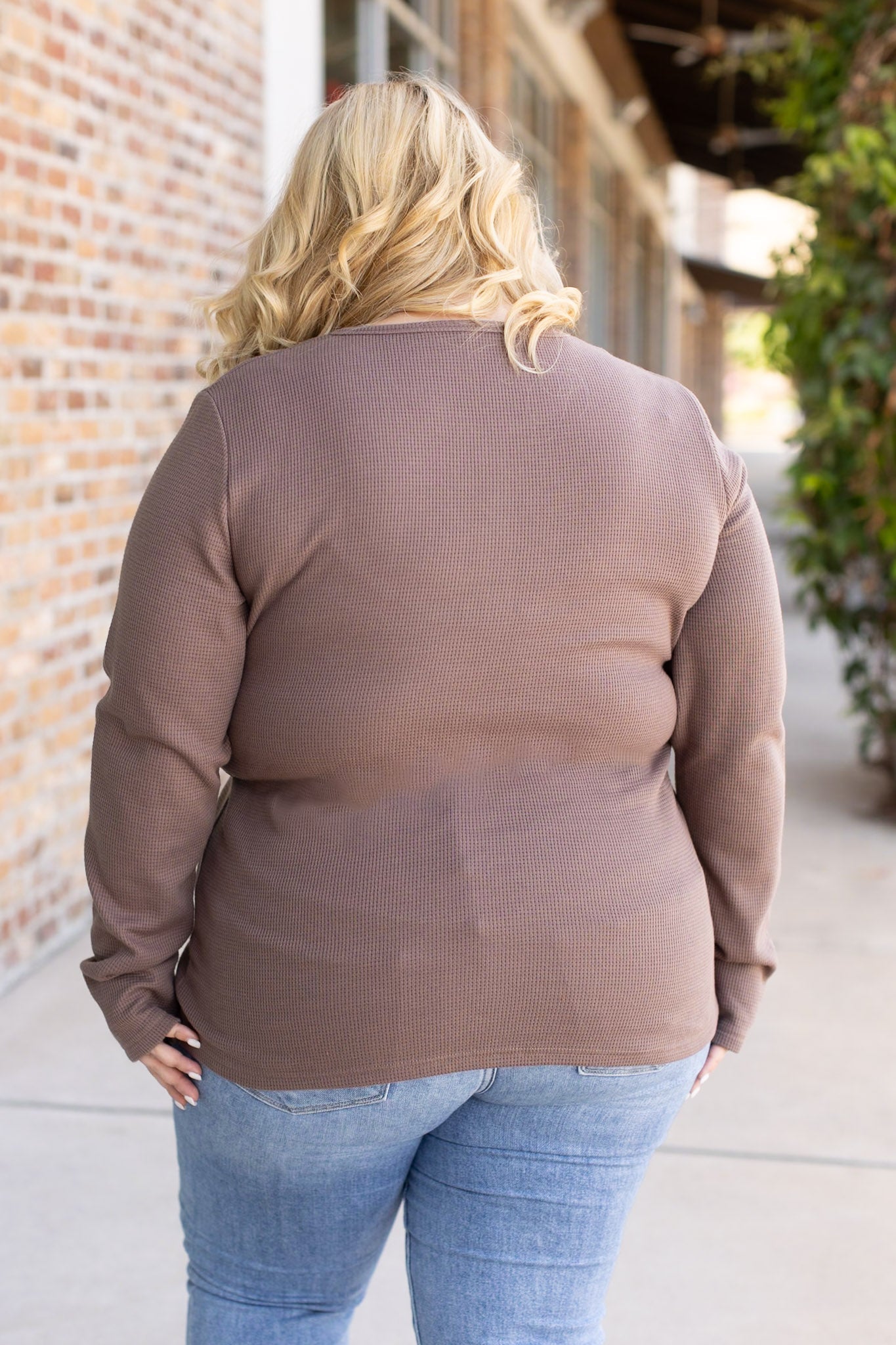 Harper Long Sleeve Henley - Mocha | Women's Cozy Shirt