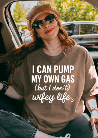 Wifey Life Gas Station White Lettering Tee