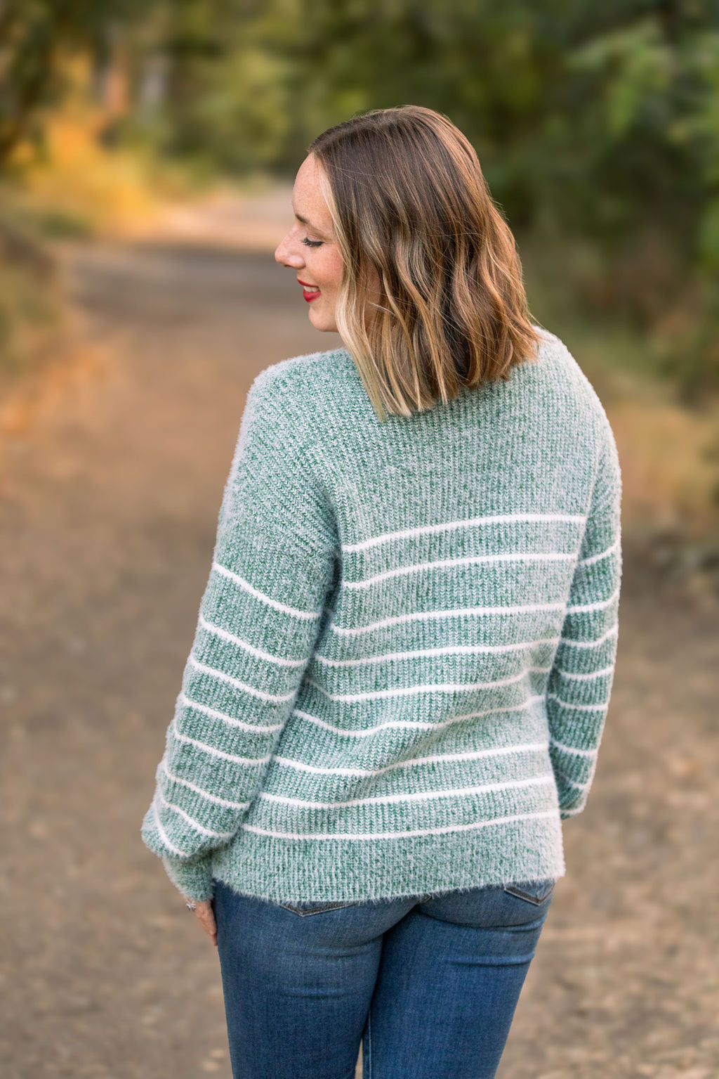 Cozy Striped Sweater - Green