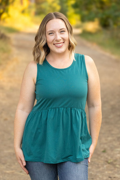 Renee Ruffle Tank - Teal