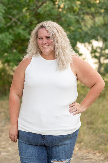 Tara Ribbed Tank - White | Women's Tank Top