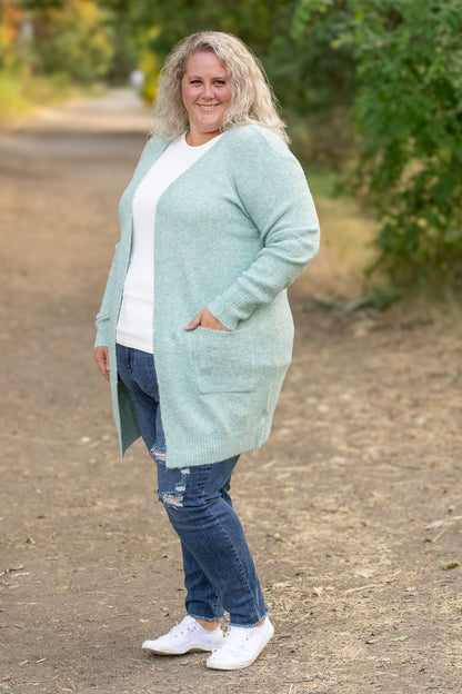 Madison Cozy Cardigan - Sage/Blue Mix | Women's Cardigan