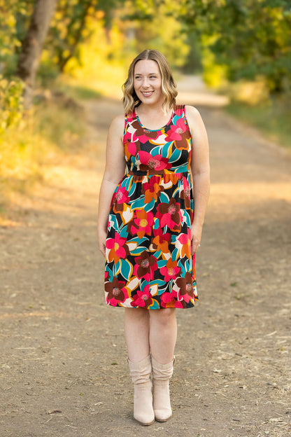 Kelsey Tank Dress - Bold Magenta Floral