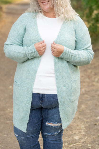 Madison Cozy Cardigan - Sage/Blue Mix | Women's Cardigan